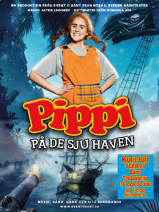 Affisch för teaterföreställningen Pippi på de sju haven
