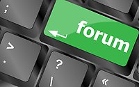 Text "Forum" på tangentbord